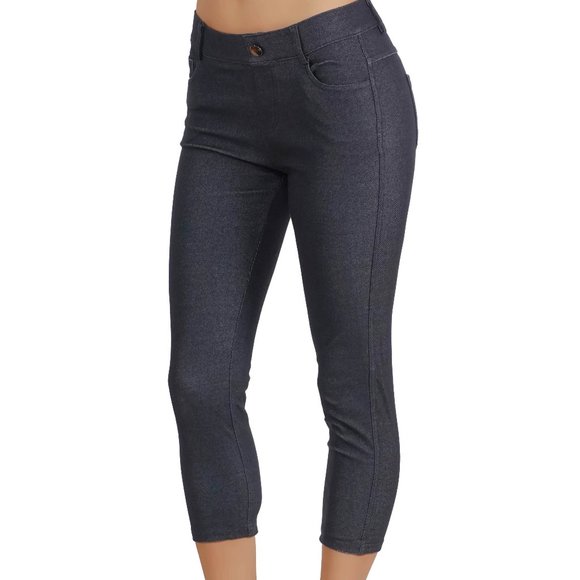 Yelete Pants - Jean Look Jeggings Tights Slim Fit Pull Up Pants